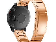 Curea ceas Smartwatch Garmin Fenix 7X / 6X / 5X Plus / 5X / 3 HR / 3, 26 mm Otel inoxidabil iUni Ros